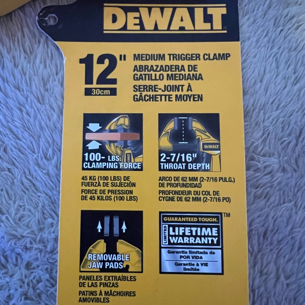 DEWALT Medium Trigger Clamp - Black and Yellow